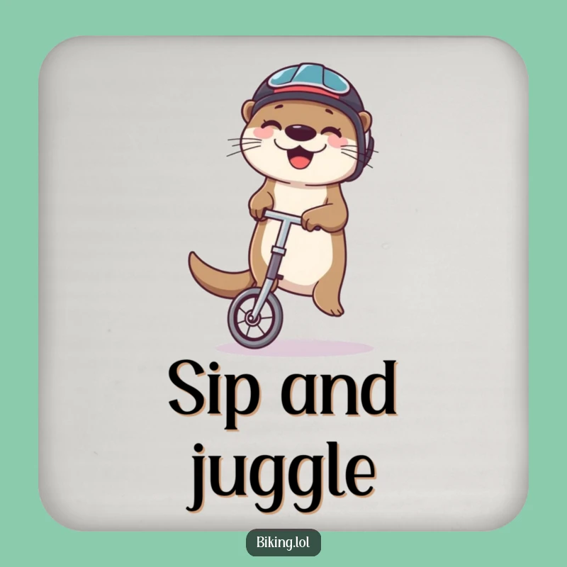 Funny Otter Unicycle Coaster: Protect Your Table, Hilarious Juggling Decor