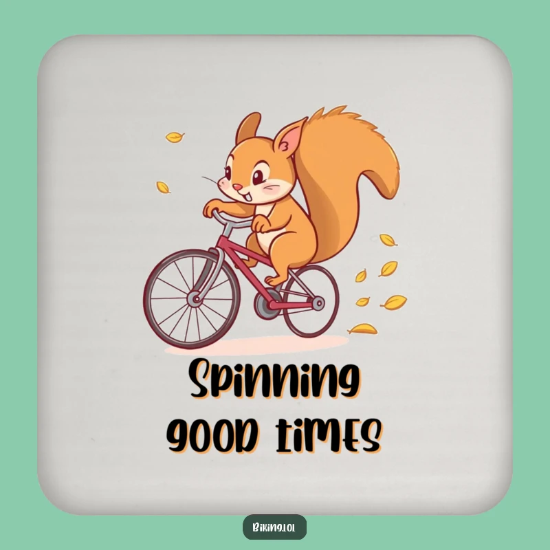 Funny Squirrel Bicycle Coaster Set - Protect Surfaces with Humor Funny Gift
