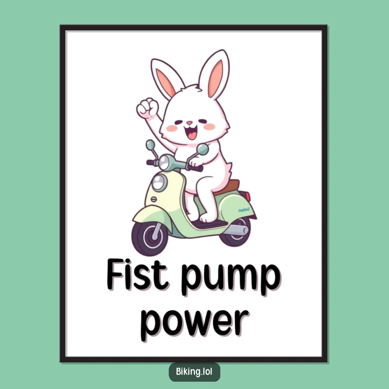 Funny Bunny Scooter Poster: Uplifting Wall Art Gift!