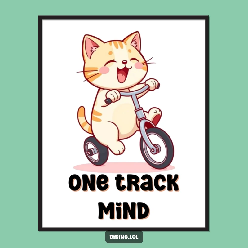Funny Cat Unicycle Poster: Energetic Balance & Humor Art