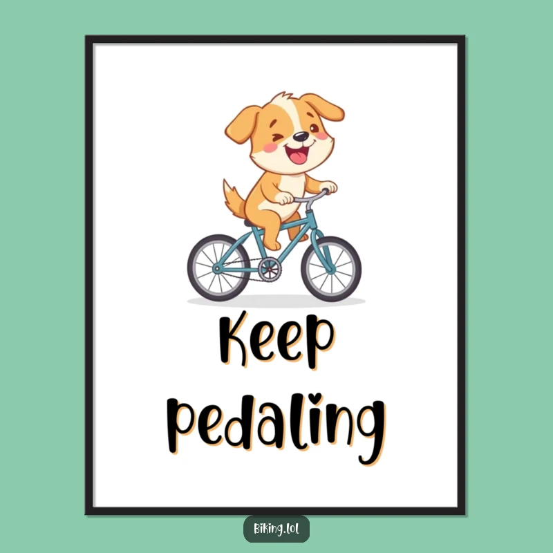 Funny Dog Bicycle Poster: Inspired Ride & Humor Art