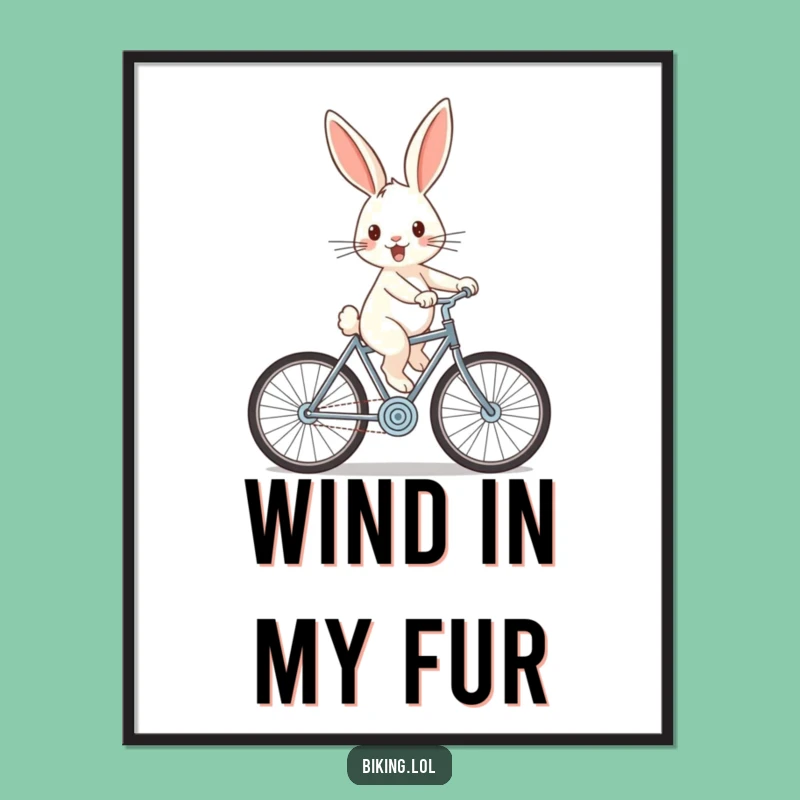 Funny Rabbit Downhill Poster: Cheerful Rider Art, Perfect Hilarious Gift