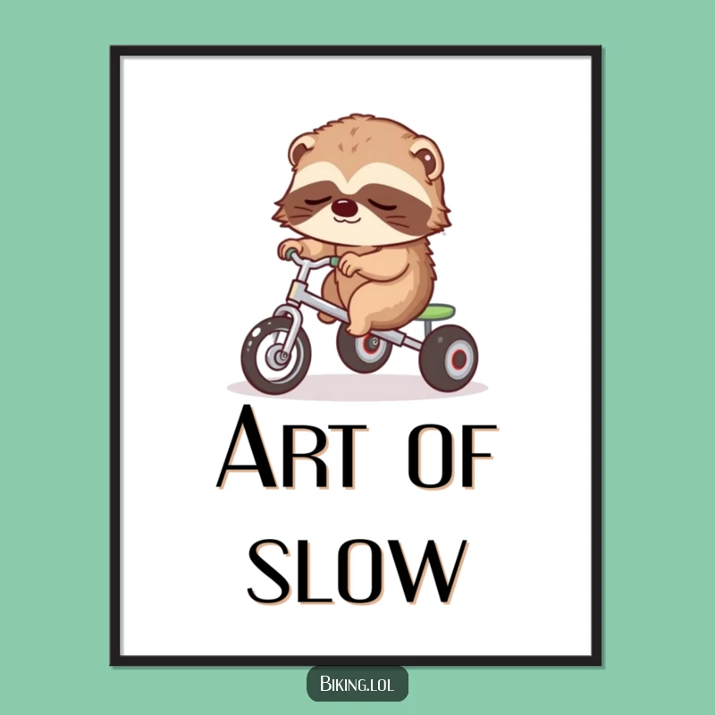 Funny Sloth Tricycle Poster: Slow Down Your Decor with Charm