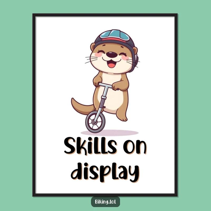 Funny Otter Unicycle Poster: Juggling Cyclist Art, Perfect Hilarious Gift