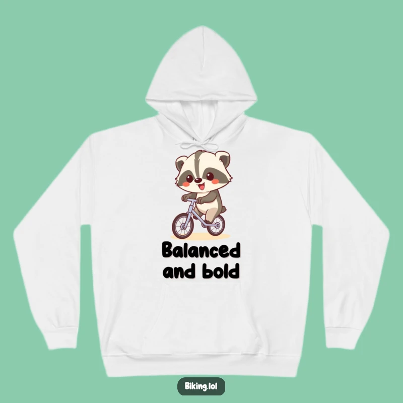 Funny Badger Unicycle Hoodie: Cozy Cyclist Gift for Warm Hugs