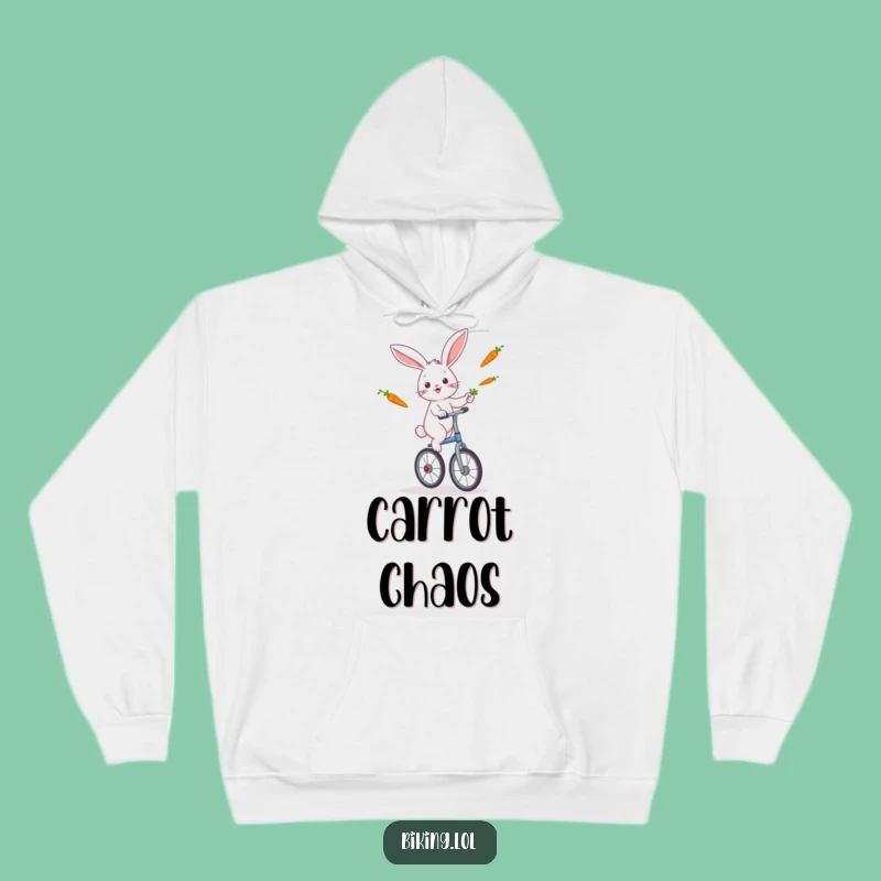 Funny Rabbit Unicycle Hoodie: Cozy Juggling Fun for Chilly Days!