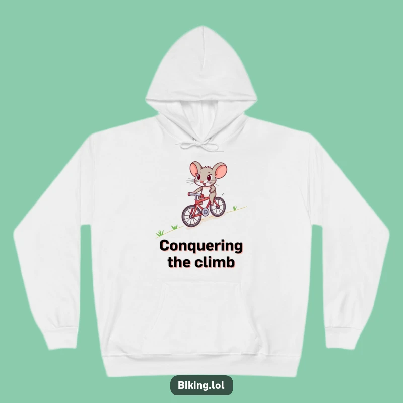 Funny Mouse Bike Hoodie: Cozy Up with This Determined Funny Gift!