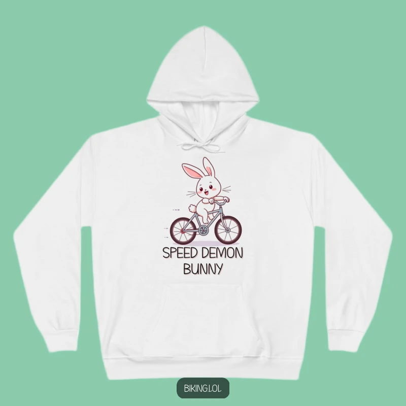 Funny Bunny Bicycle Hoodie: Cozy Joyful Rabbit Zooming - Best Funny Gift Sweatshirt