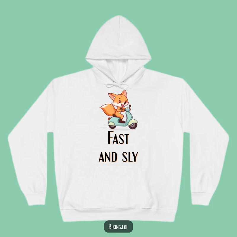 Funny Fox Scooter Hoodie: Cozy Racer Gift for Playful Comfort