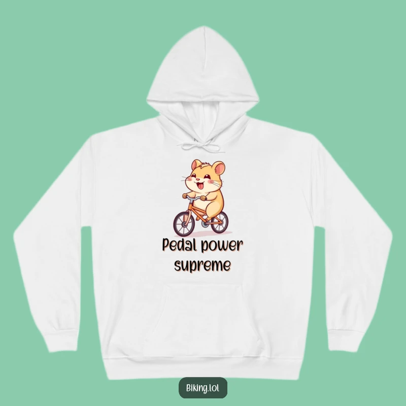 Funny Hamster Bicycle Hoodie: Cozy Determined Cyclist Sweatshirt, Ultimate Funny Gift