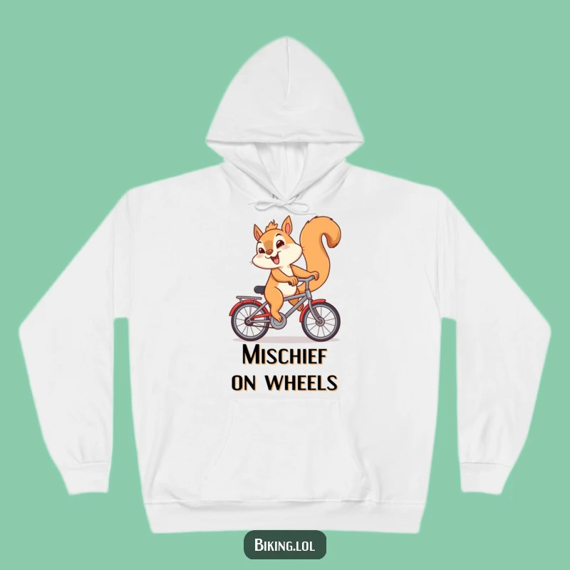 Funny Squirrel Bicycle Hoodie: Cozy Mischief Maker Gift