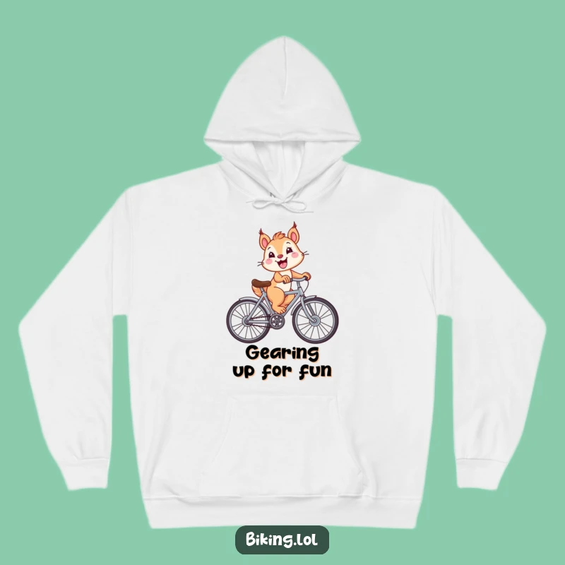 Funny Squirrel Bicycle Hoodie - Cozy Comical Outerwear for Playful Souls