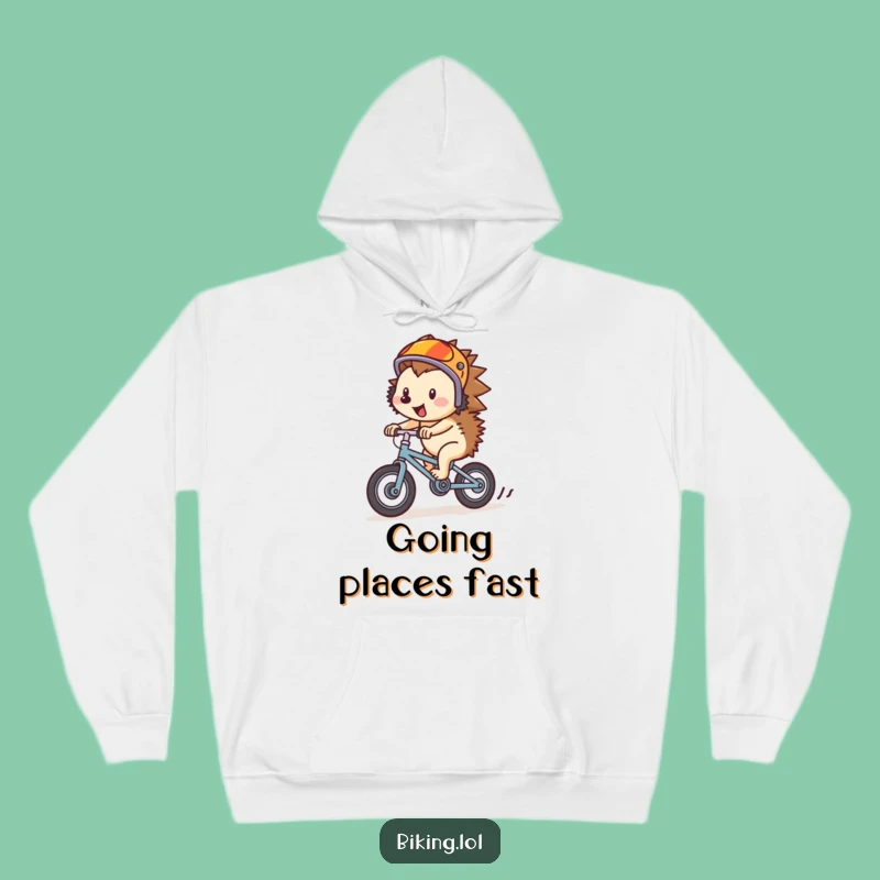 Funny Hedgehog Downhill Hoodie - Cozy & Hilarious Cycling Gift for Cold Rides