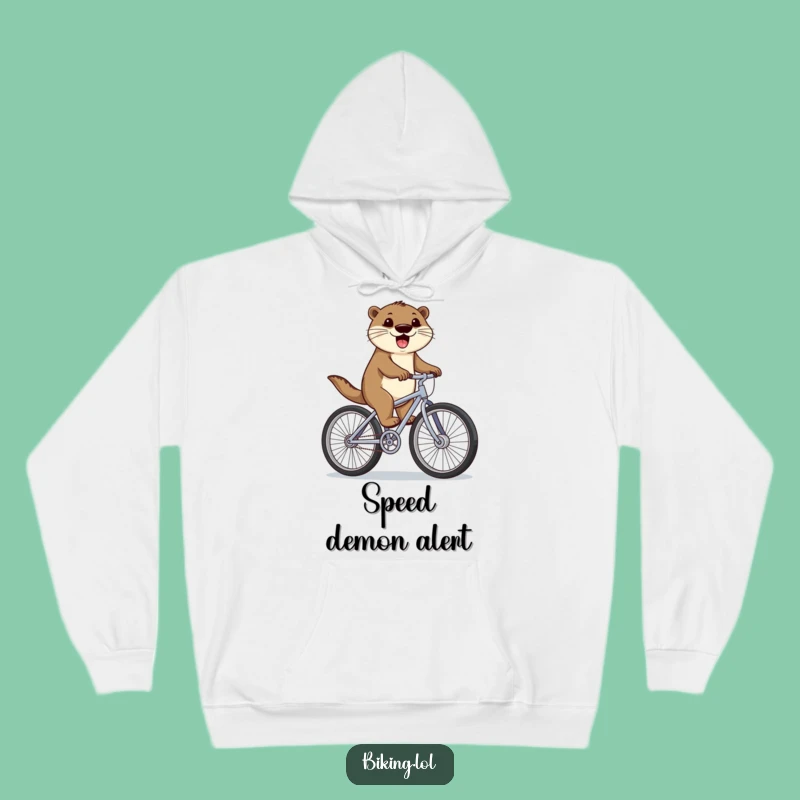 Funny Otter Bicycle Hoodie: Cozy Cyclist Otter, Ultimate Funny Gift for Cold Day Rides
