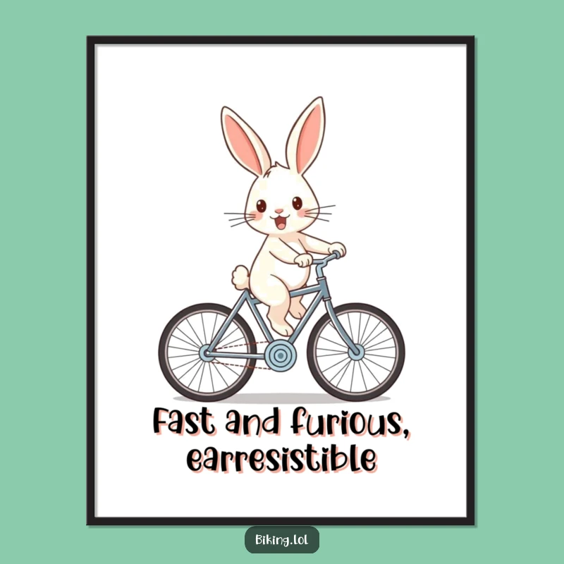 Free Printable Wall Art: Funny Rabbit Bicycle Art, Hilarious Downloadable Decor for Your Home