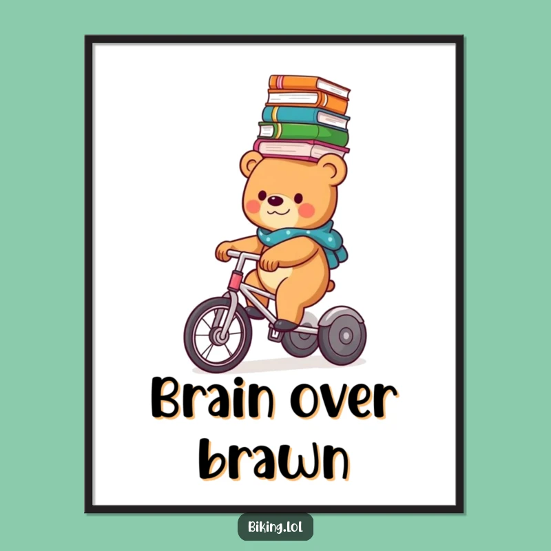 Free Printable Wall Art: Funny Book Bear Tricycle Art Downloadable