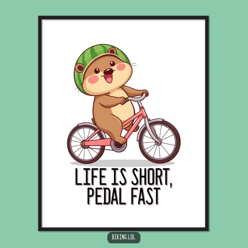 Funny Free Printable Wall Art: Beaver Bike Ride, Hilarious Downloadable Decor Gift!