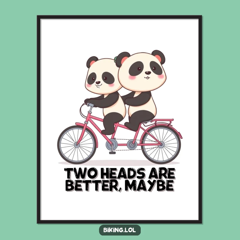 Funny Free Printable Wall Art: Panda Tandem Bike Oops, Hilarious Downloadable Decor!
