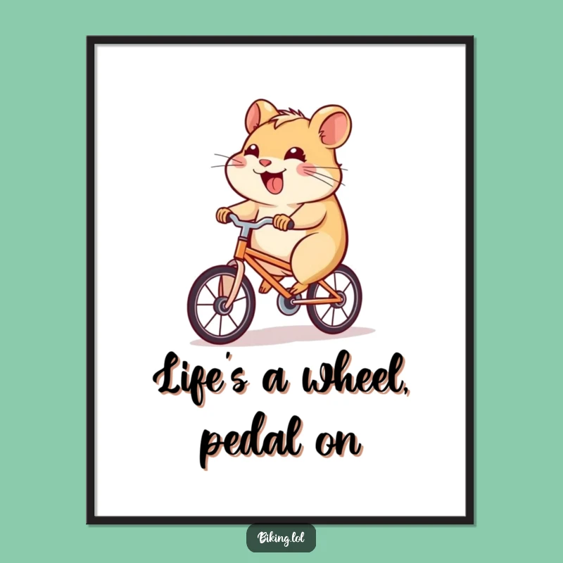 Free Printable Wall Art: Funny Hamster Bicycle Art, Hilarious Downloadable Decor for Your Home