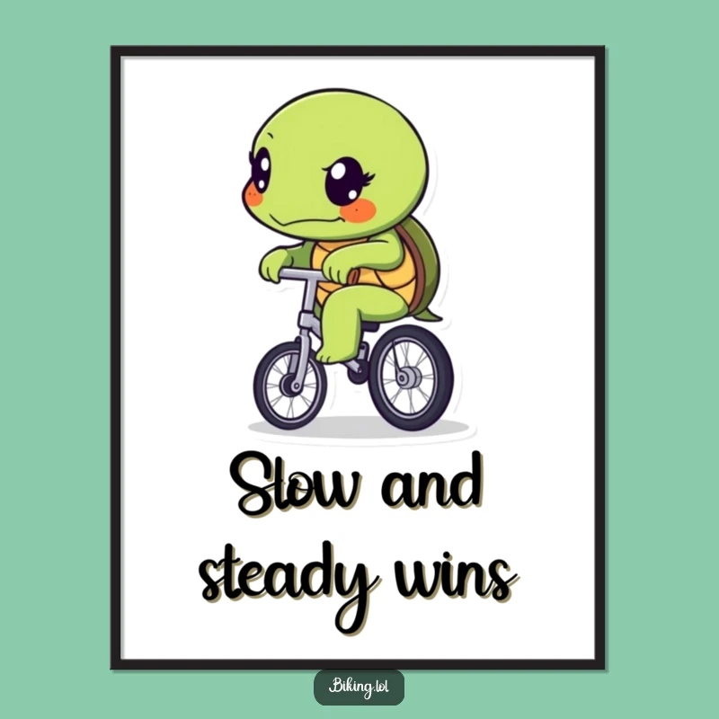 Free Printable Wall Art: Funny Turtle Unicycle Art Downloadable