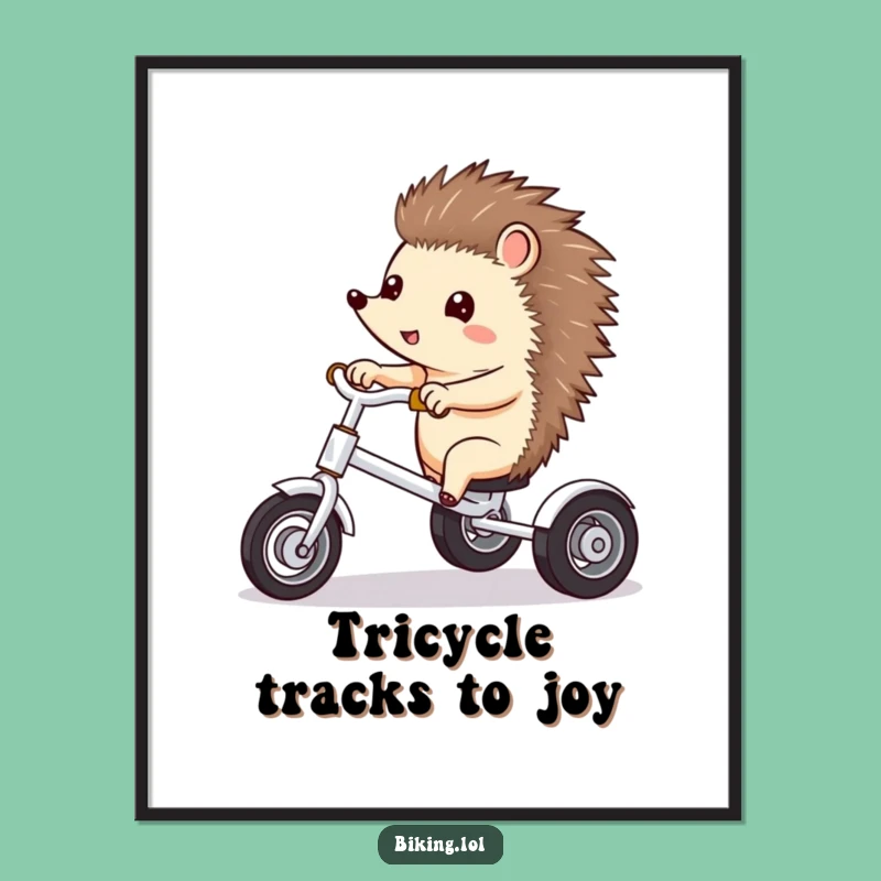 Free Printable Hedgehog Tricycle Wall Art: Funny Downloadable Decor for Animal Lovers
