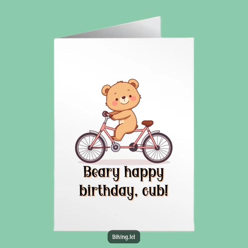 Free Printable Bear Tandem Birthday Card: Funny Downloadable Gift for Solo Stars