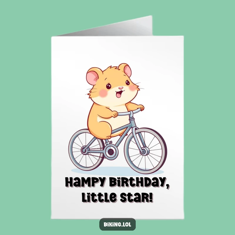 Free Printable Funny Hamster Birthday Card: Pedal into Fun with This Hilarious Downloadable Gift!