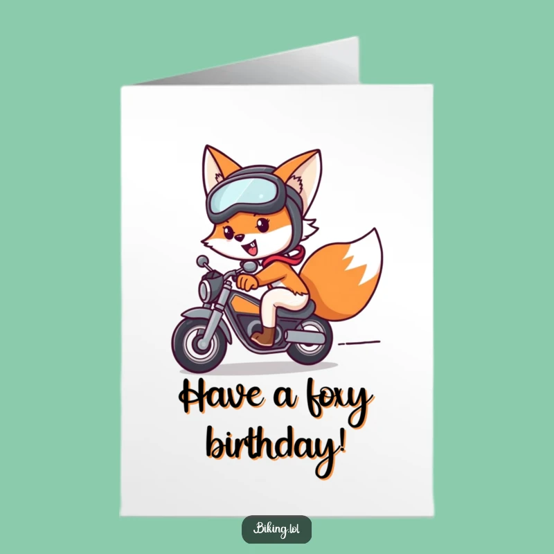 Free Printable Birthday Card: Fox's Speedy Bike Ride, Downloadable Party Gift