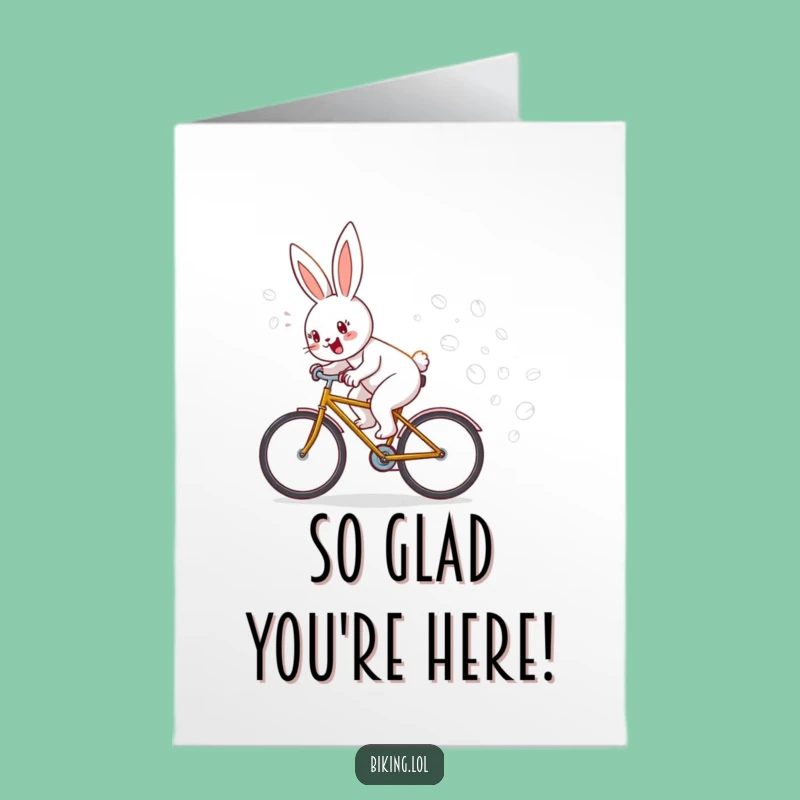 Free Printable Birthday Card: Funny Bunny Bicycle Bubbles - Instant Download Laughs!