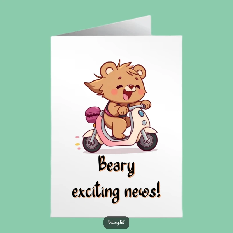 Free Printable Congrats Card: Bear Cub's Scooter Zoom, Downloadable & DIY