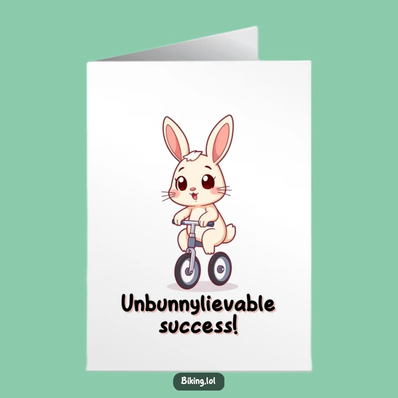 Free Printable Congrats Card: Bunny's Unicycle Triumph, Downloadable & DIY