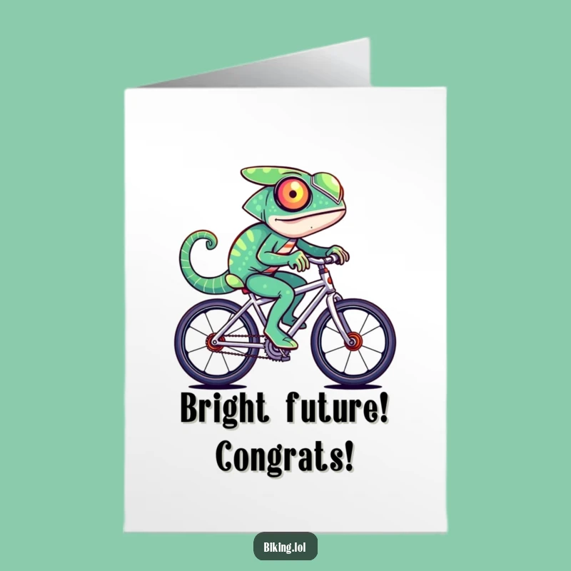 Free Printable Congrats Card: Chameleon's Colorful Win! Funny Downloadable