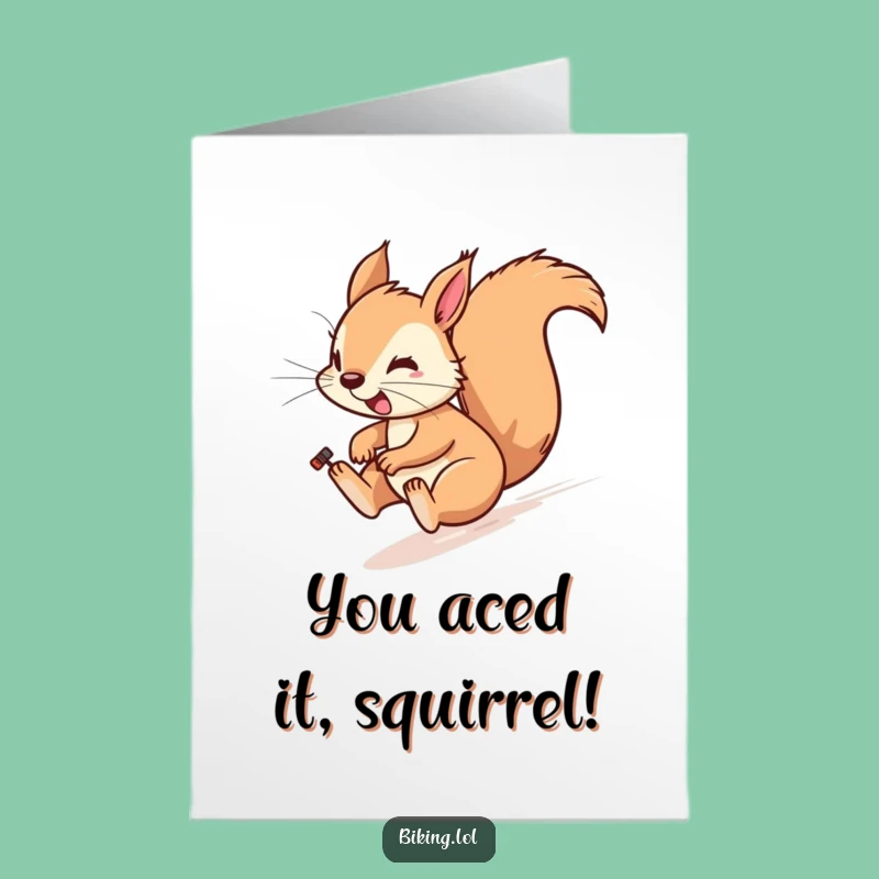 Free Printable Congratulations Card: Speedy Squirrel Win - DIY Downloadable Gift
