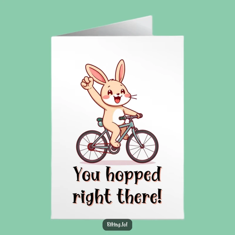 Free Printable Rabbit Congrats Card: Uphill Climb Congratulations Downloadable