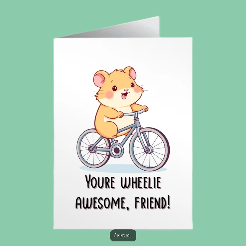 Free Printable Funny Hamster Congrats Card: Cycle to Success with This Hilarious Downloadable Gift!