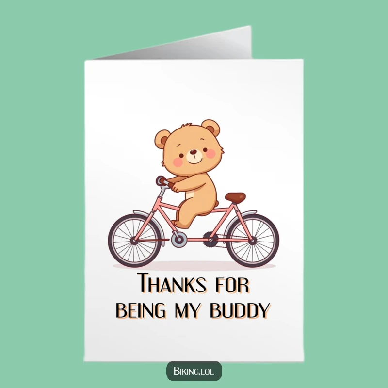 Free Printable Bear Tandem Thank You Card: Funny Downloadable Gift for Helpers
