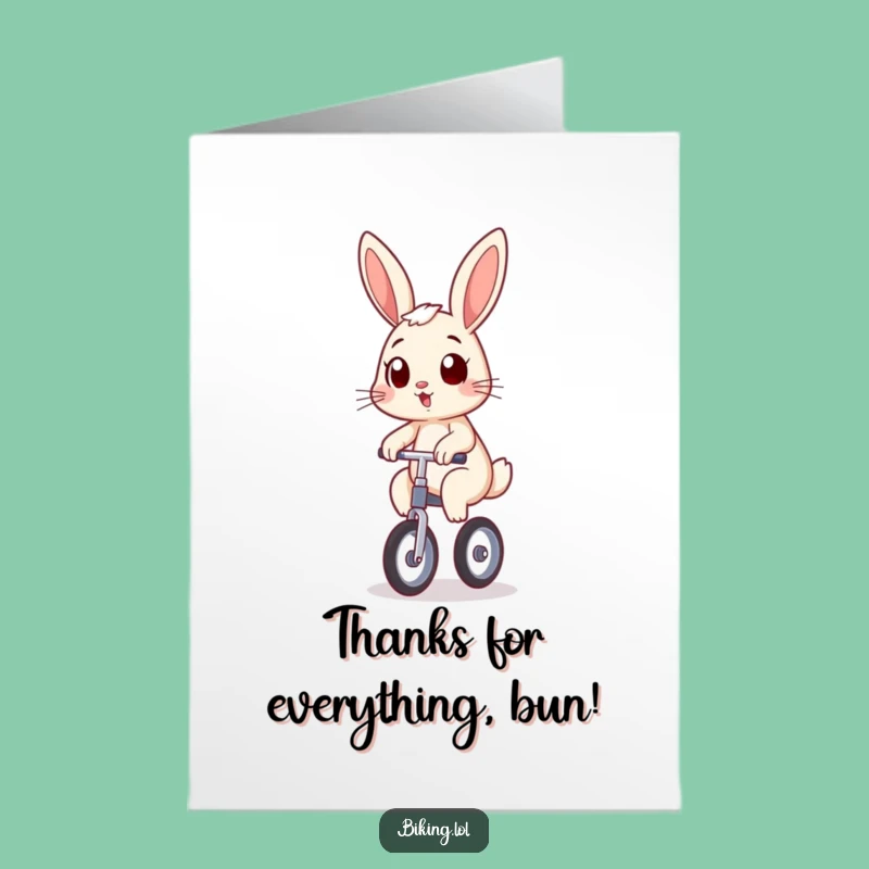 Free Printable Thank You Card: Bunny's Unicycle Effort, Downloadable & DIY