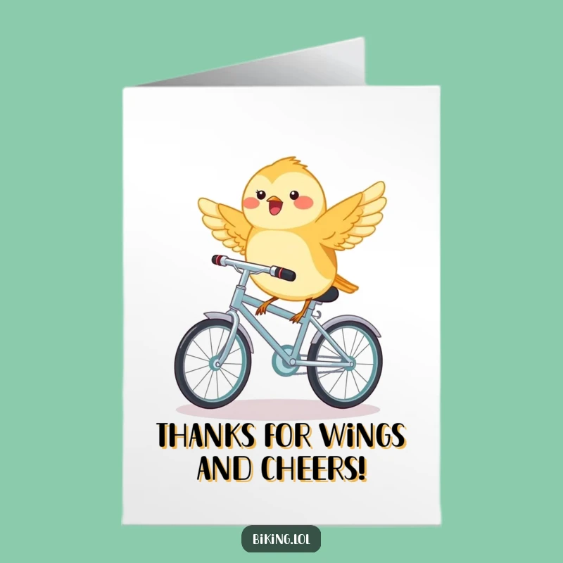 Free Printable Thank You Card: Chickadee Bike Ride, Downloadable Gratitude