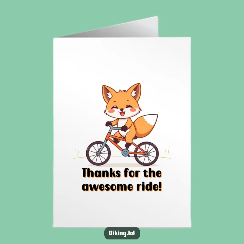 Free Printable Thank You Card: Fox's Downhill Ride - Express Gratitude Hilariously