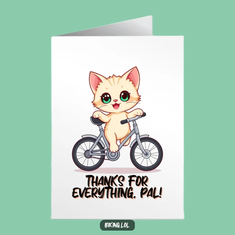 Free Printable Thank You Card: Kitten's Bike Crank - Adorable Gratitude Expressed