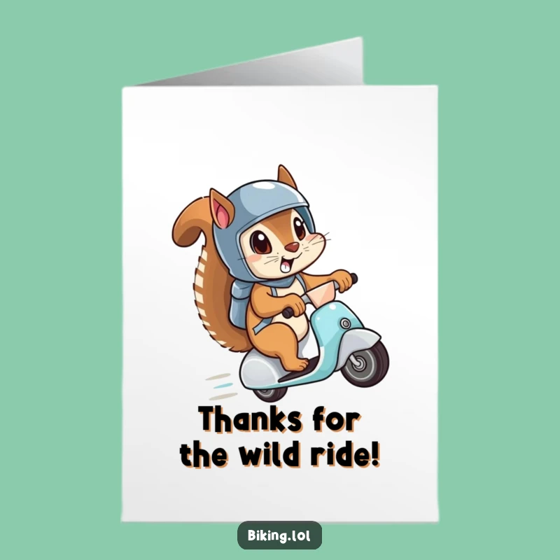 Free Printable Thank You Card: Squirrel's Scooter Dash - Grateful Downloadable
