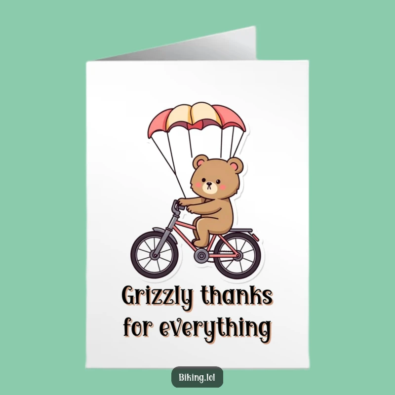 Free Printable Thank You Card: Bear's Safe Landing, Sweet Downloadable Gift