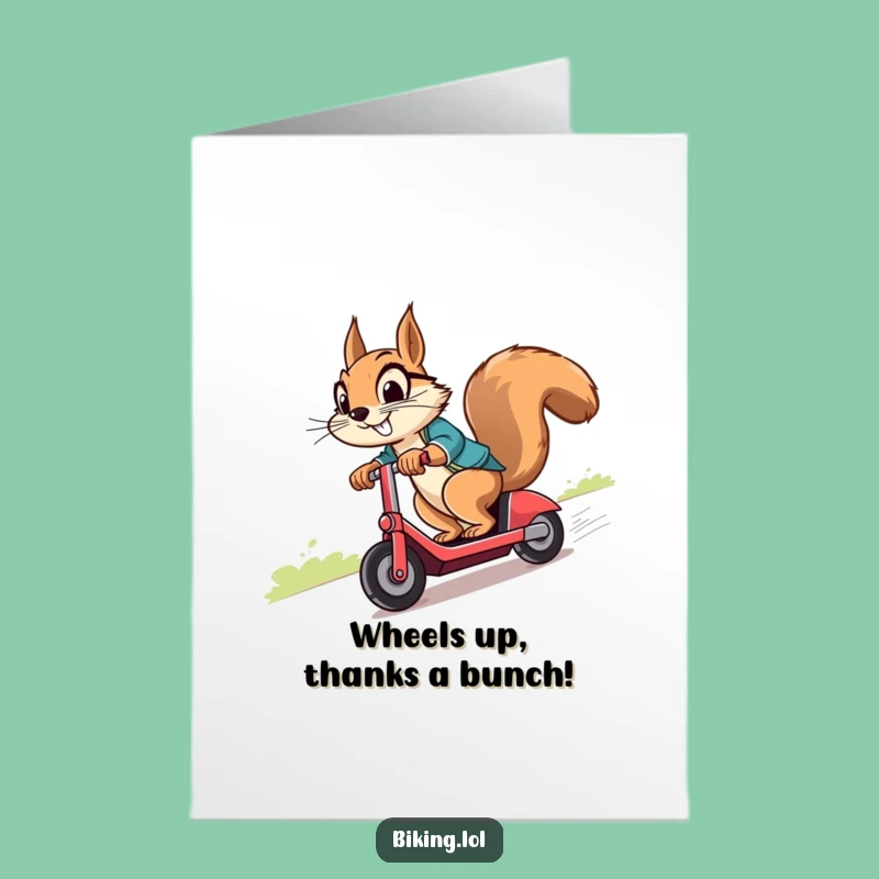 Hilarious Free Printable Thank You Card: Squirrel Scooter - Express Gratitude Funnily
