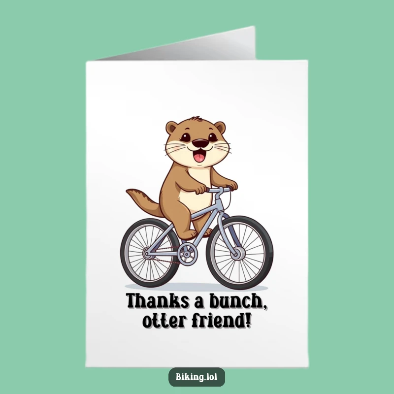 Free Printable Thank You Card: Otter's Energetic Bike Ride, Downloadable & DIY