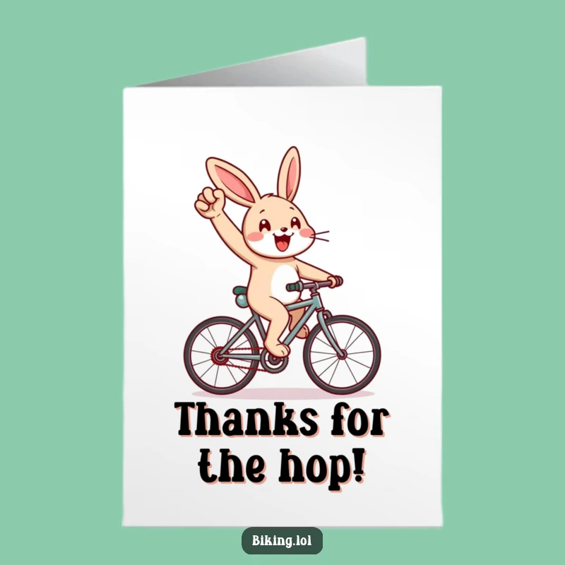 Free Printable Rabbit Thank You Card: Uphill Effort Thank You Downloadable