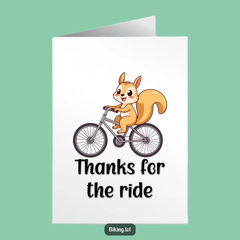 Hilarious Free Printable Thank You Card: Cycling Squirrel, Funny Downloadable Gratitude