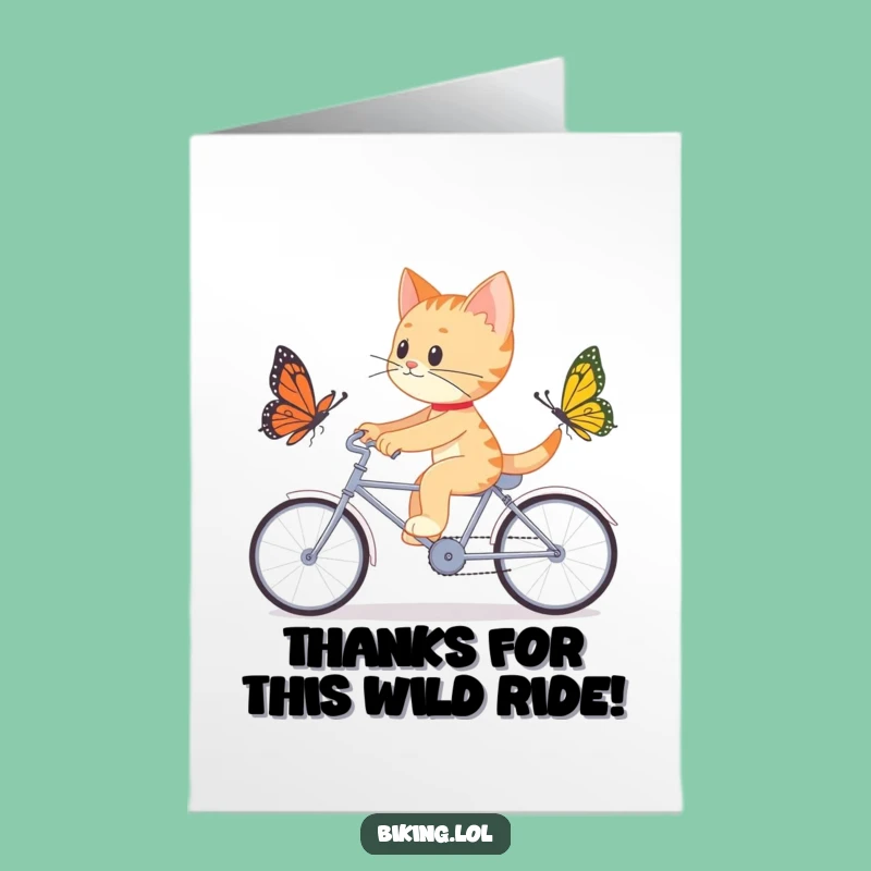 Free Printable Thank You Card: Cat's Chase Thanks Funny Downloadable Gift