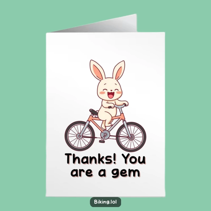 Free Printable Thank You Card: Bunny Wheelie Appreciation! Funny Downloadable