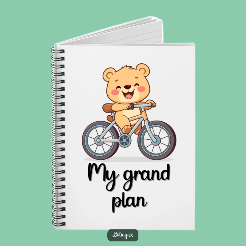 Funny Bear Cub Bicycle Notebook: Happy Cub's Ideas - Creative Funny Gift Journal