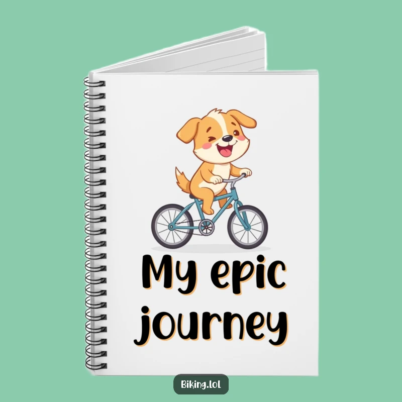 Funny Dog Bicycle Notebook: Determined Journeys & Ideas